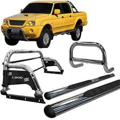 Imagem de Kit Quebra Mato +Estribo Oval +Santo Anto H3 L200 2004 Cromo