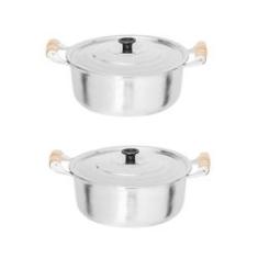 Imagem de Jogo 2 Panela Caçarola Alumínio Fundido Polido N 30 E 40