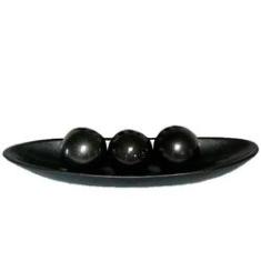 Imagem de Centro de Mesa Barco Grande Premium Com 3 Esferas em Cerâmica - Black