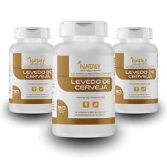 Imagem de 3x Levedo de Cerveja Rico em Vitamina B6 90 Comprimidos de 1000mg Nataly