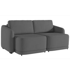 Imagem de Sofá Cama Casal Para Sala 176cm Polska K04 Linho Cinza Escuro - Mpozenato