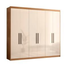 Imagem de Guarda-Roupa Casal Venice 6 PT 4 GV Amêndola e Off White