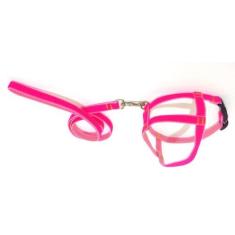 Imagem de Conjunto Peitoral De Veludo Liso Rosa Tamanho 01 - Nica Pet