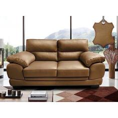 Imagem de Sofá de Couro Legítimo 2 Lugares 1,76m Cama Inbox Don Arturo Mel