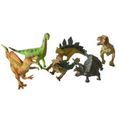 Imagem de Kit Brinquedo Com 6 Dinossauros De Borracha Infantil