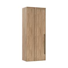 Imagem de Guarda Roupa Modulado Canto Reto 1 Porta 1 Cabideiro 4 Prateleiras Belmax Carvalho