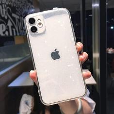 Imagem de Capa de telefone transparente Candy Color Glitter para iPhone 13 11 12 Pro 12 Mini X XR XS Max SE 2020 7 8 Plus 6 6s Capa de Silicone Macia, TR, Para 6 ou 6s Plus