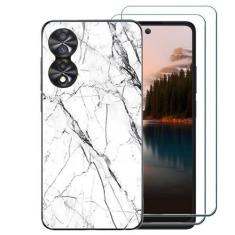 Imagem de Ranyi Capa para TCL 50 XE 5G /TCL 50XE com protetor de tela, TCL 50 XE 5G T614D, design de mármore, ultrafina, TPU (poliuretano termoplástico) com absorção de choque, borracha de silicone para TCL 50