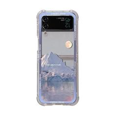 Imagem de Capa transparente para Samsung Z Flip 4 Cenário do pôr do sol Capa transparente para Samsung Galaxy Z Flip 3 5G ZFlip4 Capa traseira macia à prova de choque, C, para Samsung Z Flip 3