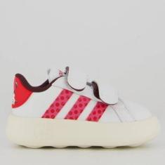 Imagem de Tênis Adidas Grand Court Disney Minnie Infantil Branco e Rosa-Feminino