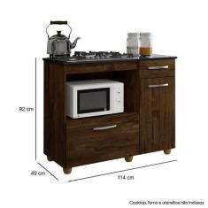 Imagem de Balcão Para Cooktop 4 Bocas 2 Portas 1 Gaveta Violeta Kaiki Móveis Ypê