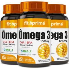 Imagem de Kit 3x Ômega 3 Óleo De Peixe 120 Cápsulas - Fitoprime