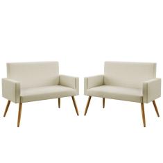 Imagem de Kit 2 Poltronas Namoradeiras Vega Sued Bege Aradecor