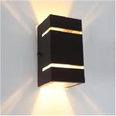 Imagem de Arandela 2 Focos Com Frisos Facho Externa Parede Muro Marrom