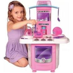 Imagem de Mini Cozinha Infantil Menina Completa Fogão Forno Sai Água