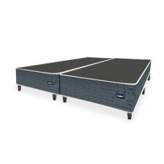 Imagem de Cama Box Universal Queen Size Evolution Tecido Jacquard Azul - 158X198