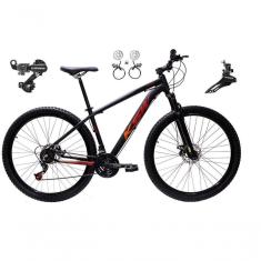 Imagem de Bicicleta Aro 29 Ksw Xlt 24v K7 Câmbios Shimano Freio Hidráulico Garfo Trava - Preto/vermelho/laranja Tam.15