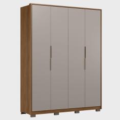 Imagem de Guarda Roupa Casal 180cm 4 Portas Atren D02 Nogueira/Nude - Mpozenato