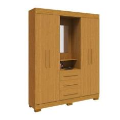 Imagem de Guarda Roupa Solteiro 100% Mdf 4 Portas 3 Gavetas Com Espelho Emily Ac
