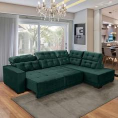 Imagem de Sofá Canto Chaise D Retrátil 285 Cm 6 Lugares Sttilo Reclinável Mola D