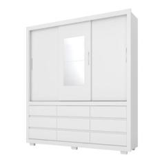 Imagem de Guarda Roupa Casal 3 Portas Detroit c/ Espelho 39290K Branco Demóbile