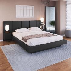 Imagem de Cama Queen Zurique 2 Portas Grafite - Art In Móveis