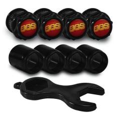 Imagem de Bicos Capa de Válvula Preto Pneu BBS Vermelho com Dourado - DCAPS