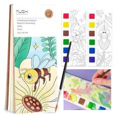 Imagem de Livro de pintura em aquarela de bolso para crianças e adultos, mini livros de colorir em aquarela, faça você mesmo, marcadores de página de pintura em aquarela, atividades de viagem, lembrancinhas de