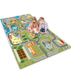 Imagem de Tapete de carro, tapete infantil para brincar na cidade, ótimo para brincar com carros e brinquedos, tapete para sala de jogos de trânsito, aprenda e divirta-se com segurança, tapete educativo para