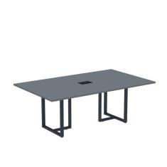 Imagem de Mesa de Reunião Retangular com Power Box 200x90cm Mr2000p25tub Grafito/Azul delrei