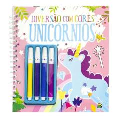 Imagem de Livro para Colorir Diversão com Cores Unicórnios com Canetinhas - TodoLivro