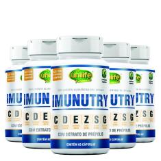 Imagem de Kit 5 Imunutry Zinco, Selênio, Glutamina, Própolis e Vitaminas C, D e E Unilife 60 cápsulas