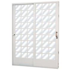 Imagem de Porta de Correr em Aço Quadriculado 2 Folhas Mini Boreal MGM 2,15m x 1,60m Direita