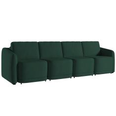 Imagem de Sofá Cama Casal para Sala 316cm Polska K04 Veludo Verde - Mpozenato