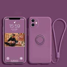 Imagem de Capa de suporte de telefone com anel de silicone líquido para Samsung Galaxy S23 Ultra Plus S22 S21 FE S10 S10E S8 S9 Plus Capa protetora, roxo escuro, para S23Plus
