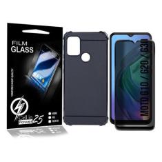 Imagem de Capinha Emborrachada + Película Privacidade Para Moto G20 Xt2128 6.5 -