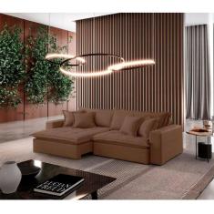 Imagem de Sofá Zen Veludo 02 Módulos 80 Cm B25 Meu Sofá Online B016 Veludo Marrom