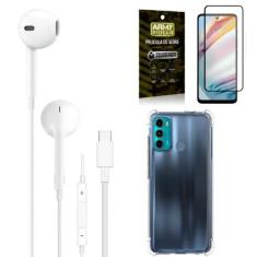 Imagem de Capa Capinha Moto G60 + Fone De Ouvido Tipo C De Alta Qualidade + Pelí