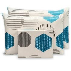 Imagem de Jogo De Lençol Casal 3 Peças Com Bainha Estampado Percal 180 Fios - Ra