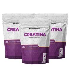 Imagem de 3x Creatina Monohidratada New Nutrition 1kg, Sem Sabor