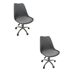 Imagem de Kit 2 Cadeiras Escritório Giratória Chicago Fratini Cinza