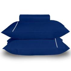 Imagem de Jogo de Cama Queen Size 3 Peças Percal 200 Fios Lençol e Fronha Toque 