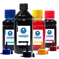 Imagem de Kit 4 Tintas para Cartucho Brother MFC-J430W Black 500ml Coloridas 100ml Valejet