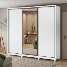 Imagem de Guarda-roupa Spazio 270 Glass 3Portas 6 Gavetas Branco Lopas