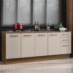 Imagem de Kit com 2 Balcões de Cozinha 3 Gavetas 4 Portas (sem Tampo e Pia) Agata Madesa