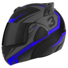 Imagem de Capacete Fechado Escamoteavel Robocop Articulado V-pro Jet 3 Preto Vis