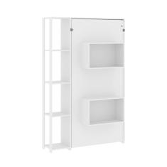 Imagem de Cama Articulada de Solteiro com 4 Prateleiras e 2 Nichos CM8013 Branca Tecnomobili
