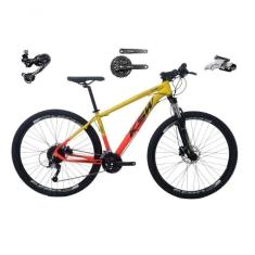Imagem de Bicicleta Aro 29 Ksw Xlt Câmbio Traseiro Shimano Deore E Altus 27v Freio Hidráulico Garfo Trava - Amarelo/laranja Tam.21