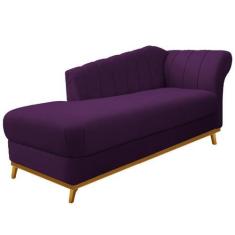 Imagem de Recamier Vanessa 140cm Lado Esquerdo Suede Roxo - Doce Sonho Móveis