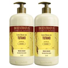 Imagem de Kit 2 Cremes Para Pentear Bio Extratus Silicone Com Tutano 1L